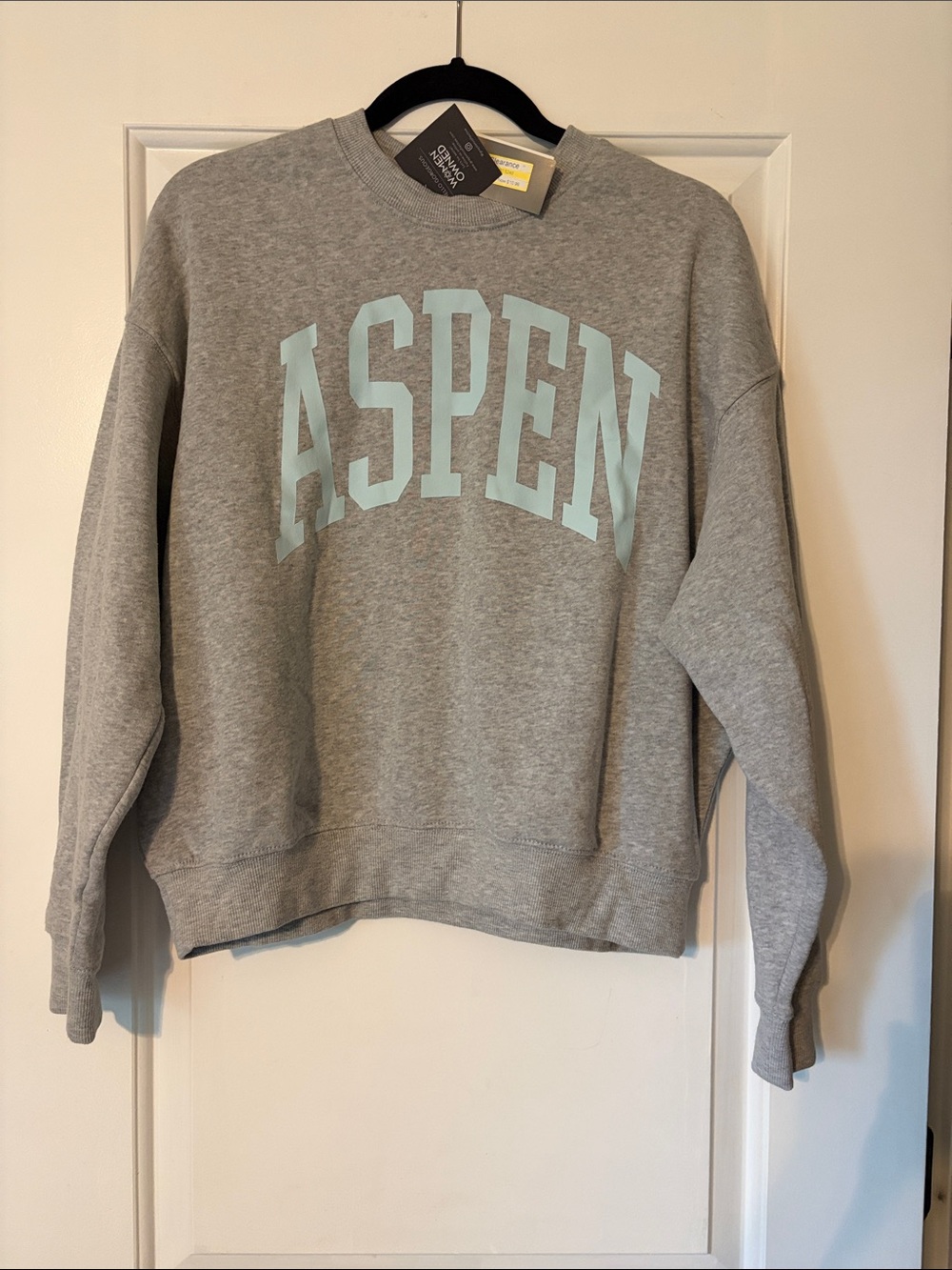 Grayson Threads Gray Crewneck with Light Blue Aspen Print